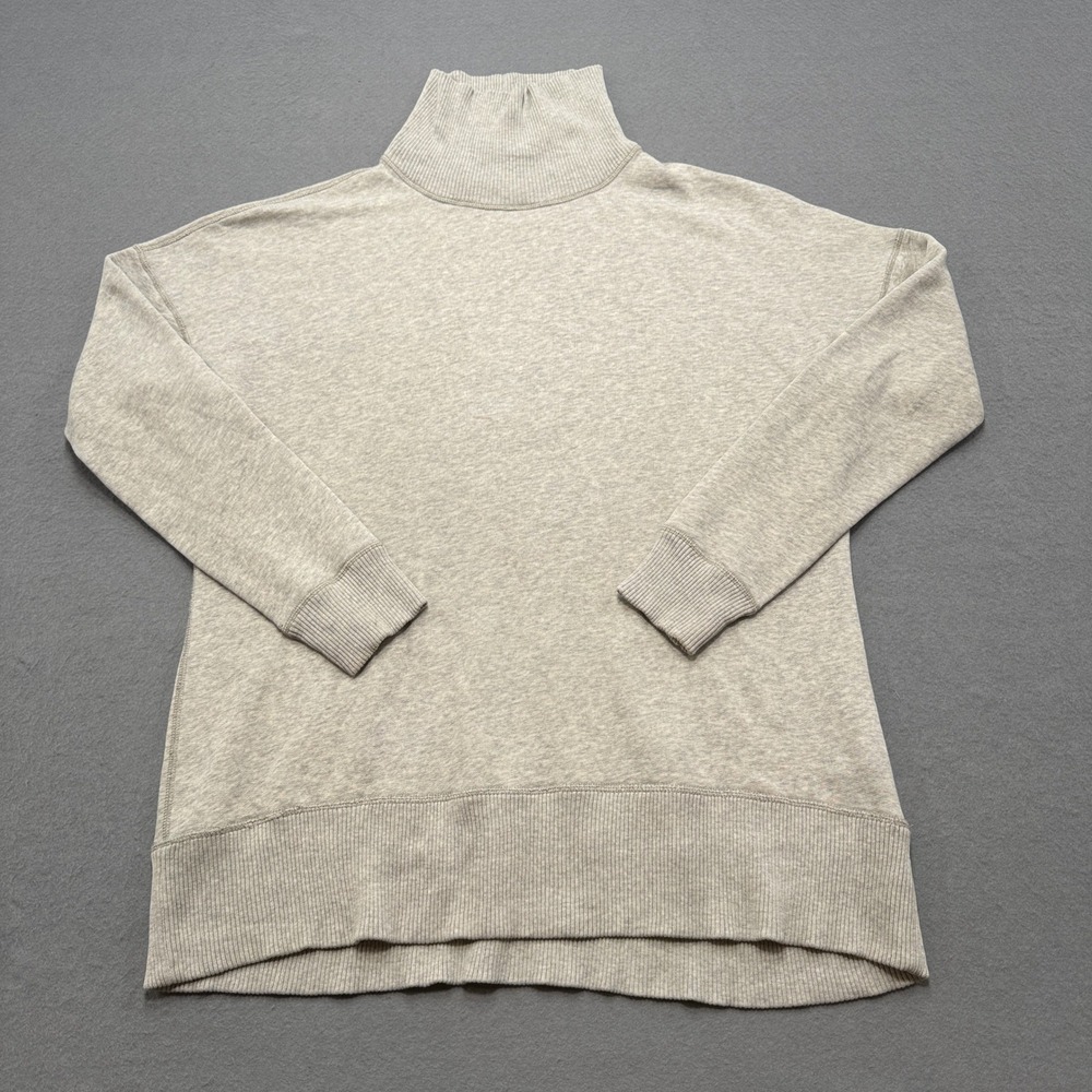 Polo Ralph Lauren Sweater Women's XL Gray‎ Mockneck Fleece Pullover Oversized